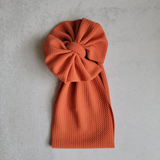 Burnt Orange Messy Bow