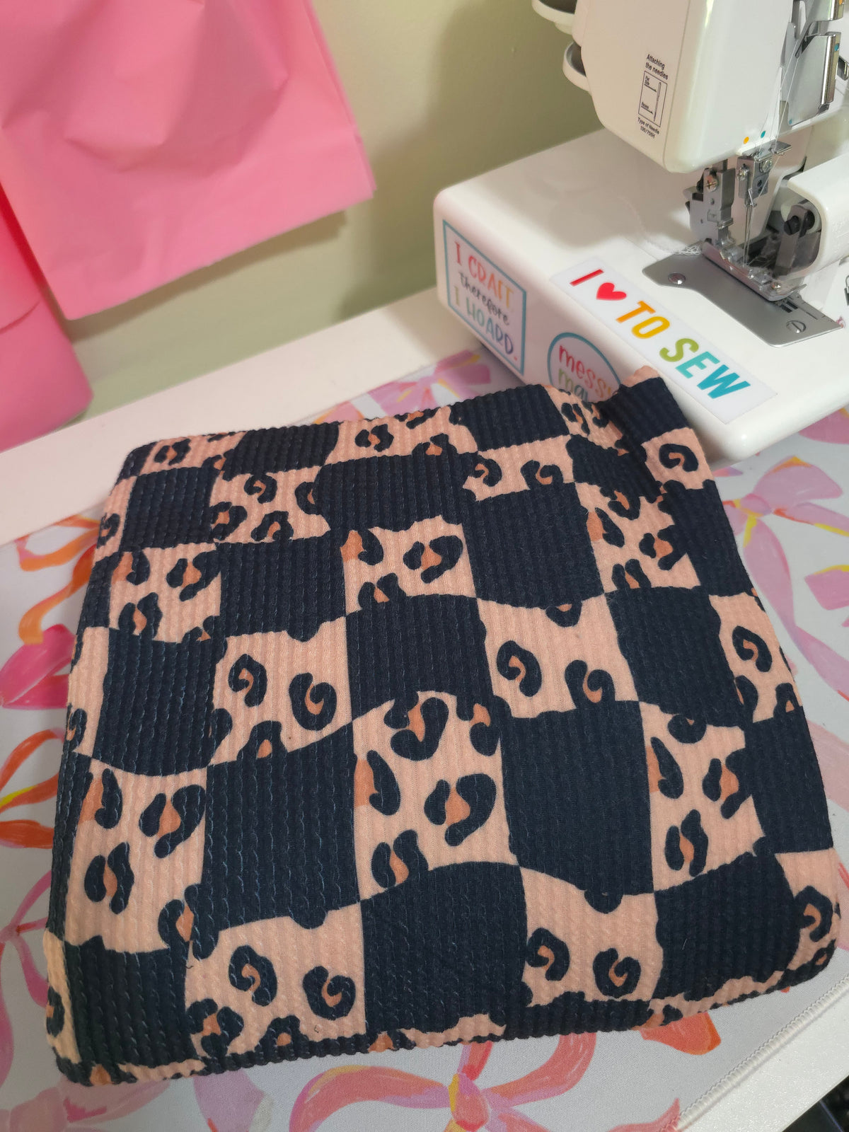 Leopard Checkered Oversized Sweater