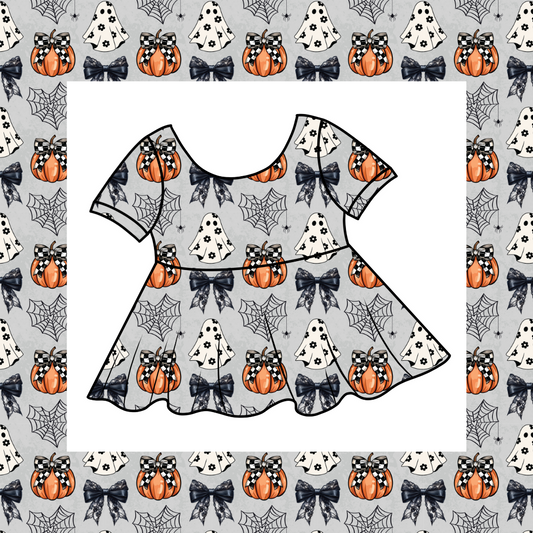 Bow-O-Ween Short Sleeve Peplum Top