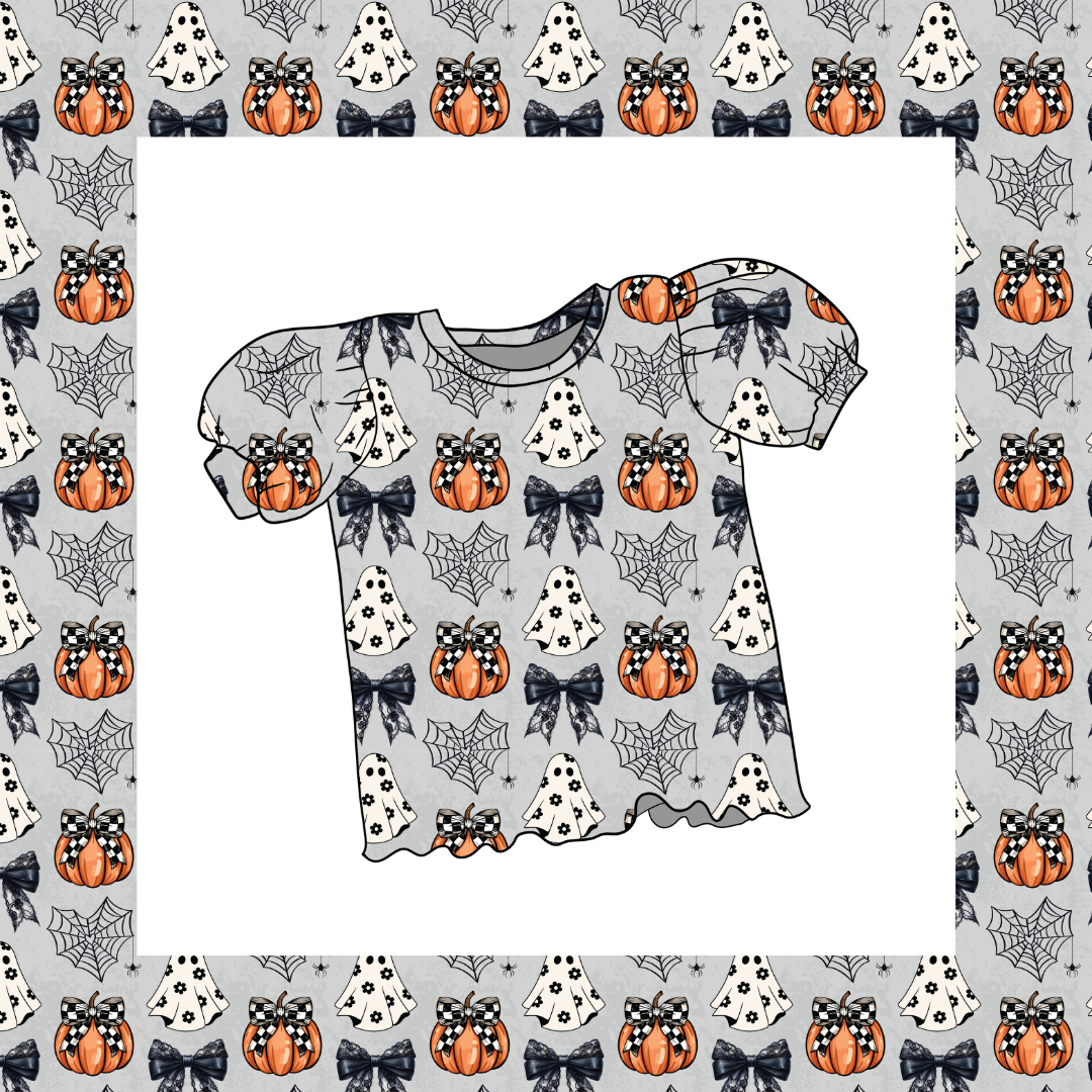 Bow-O-Ween Puffy Sleeve Shirt/Dress