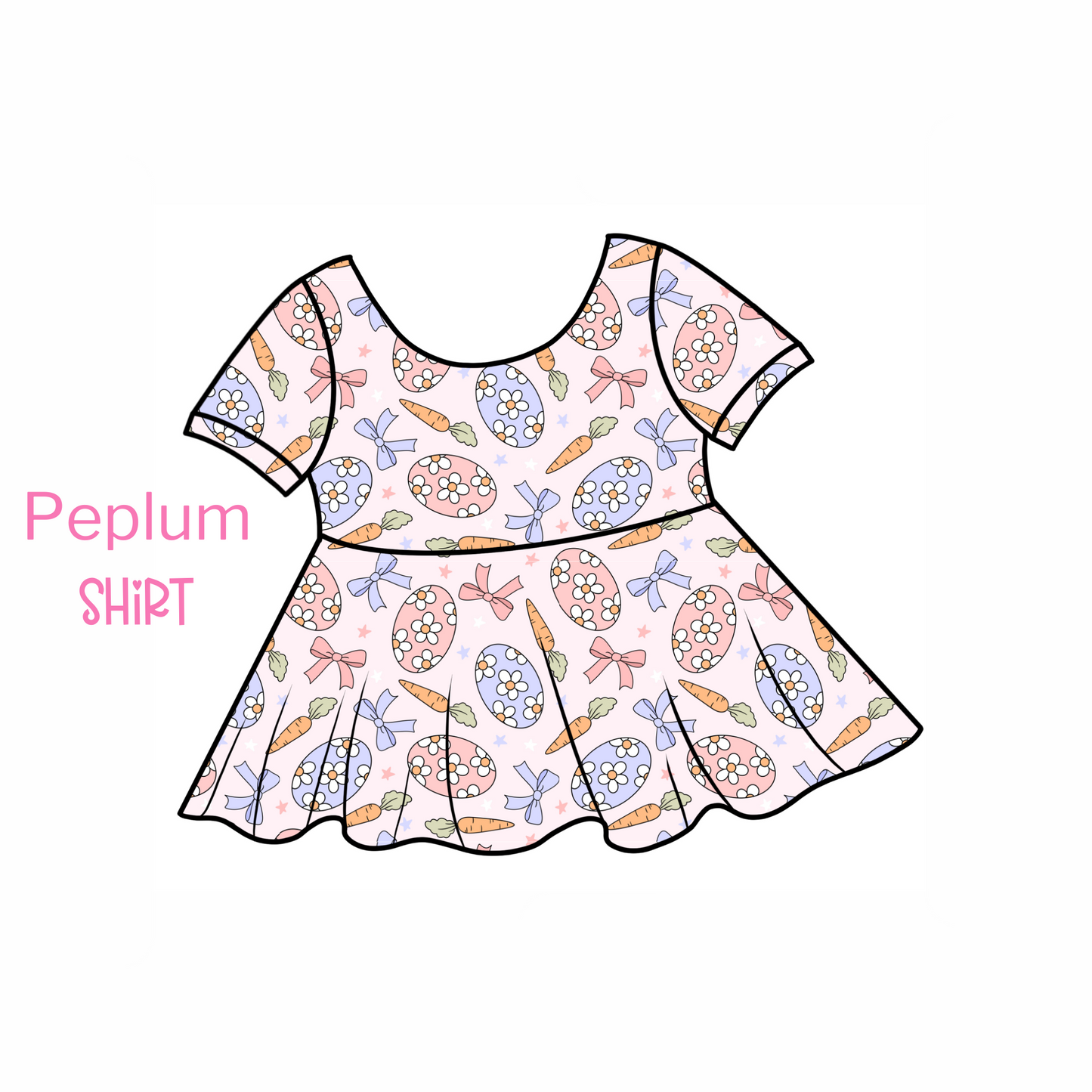 Eggs & Bows Peplum Top