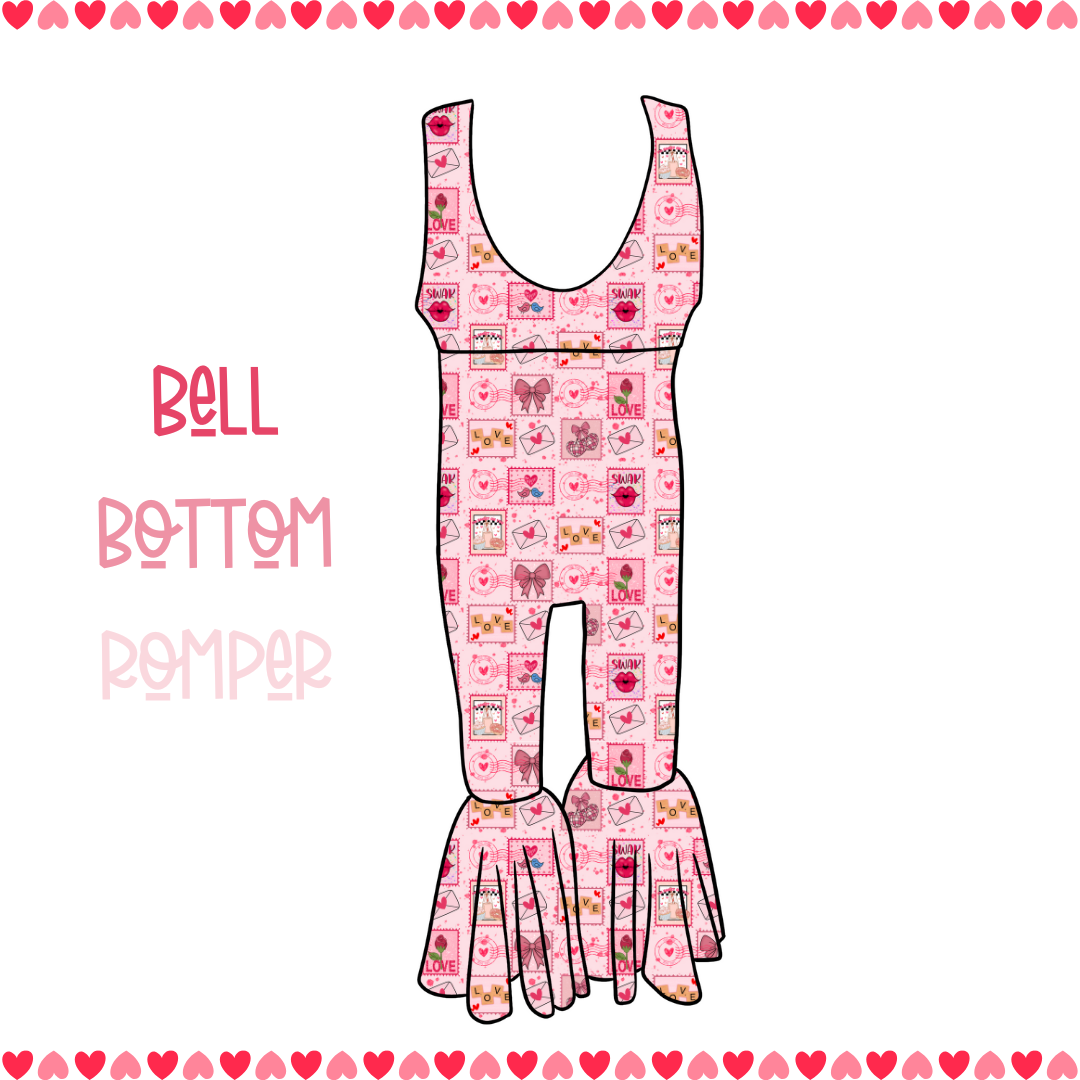 Love Letters Bell Bottom Romper