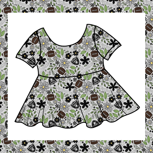 Raiders Short Sleeve Peplum Top