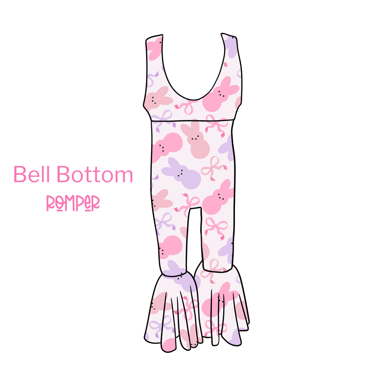 Peeps Bell Bottom Romper